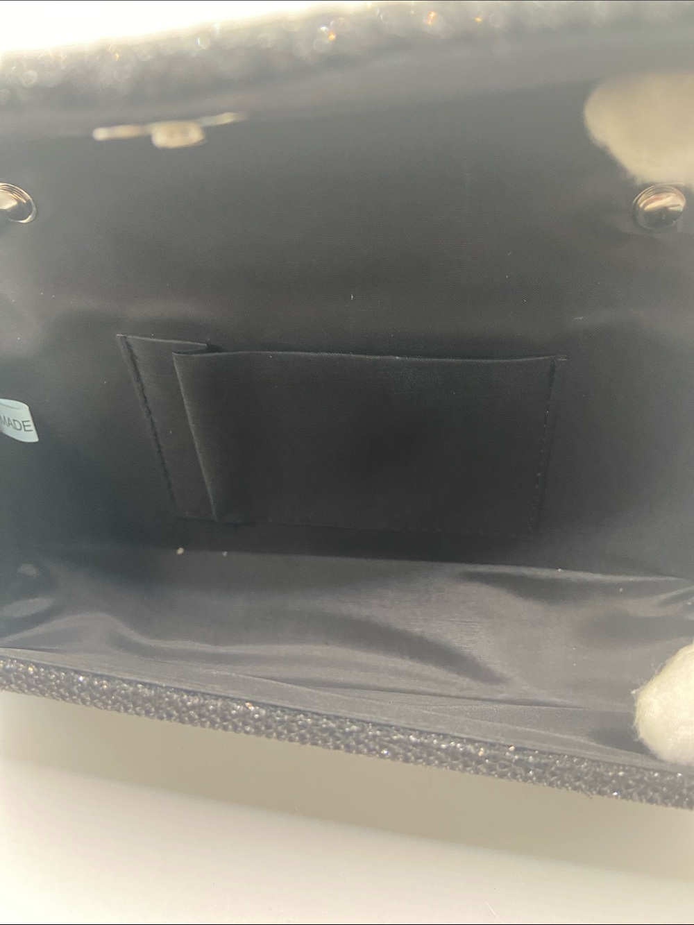 D’Margeaux Classic Rectangular Black Sparkle Evening Bag Shoulder Clutch New - Picture 8 of 8